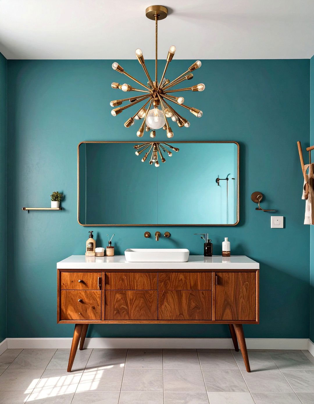 Mid Century Modern Sputnik Chandelier - 30 bathroom vanity lighting ideas