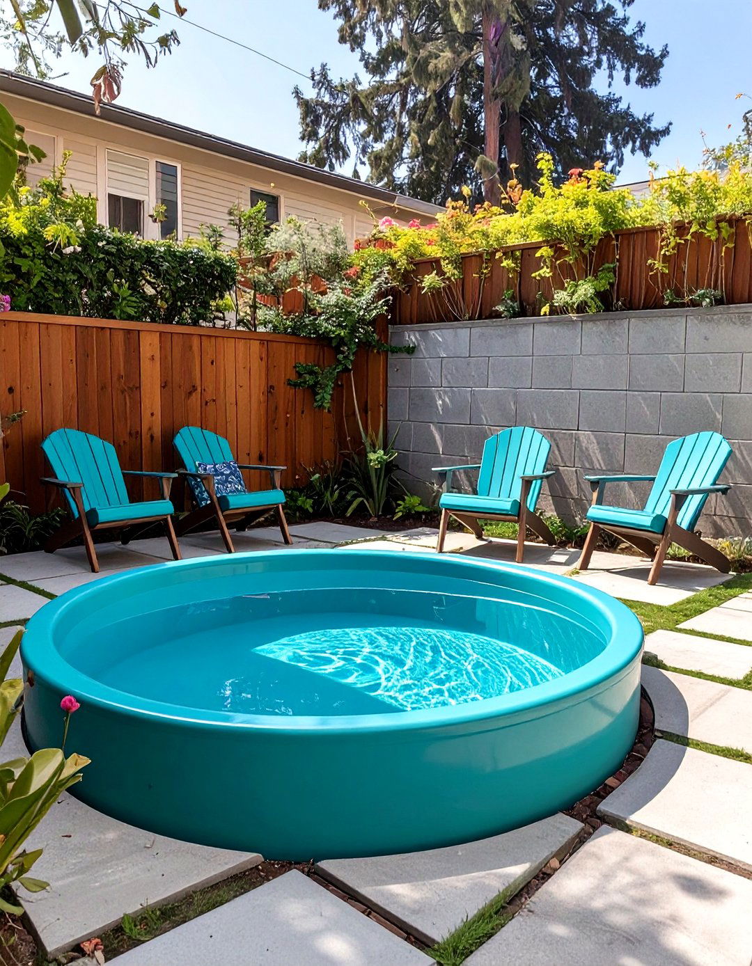 Mid Century Modern Stock Tank Pool Design - 30 backyard stock tank pool ideas
