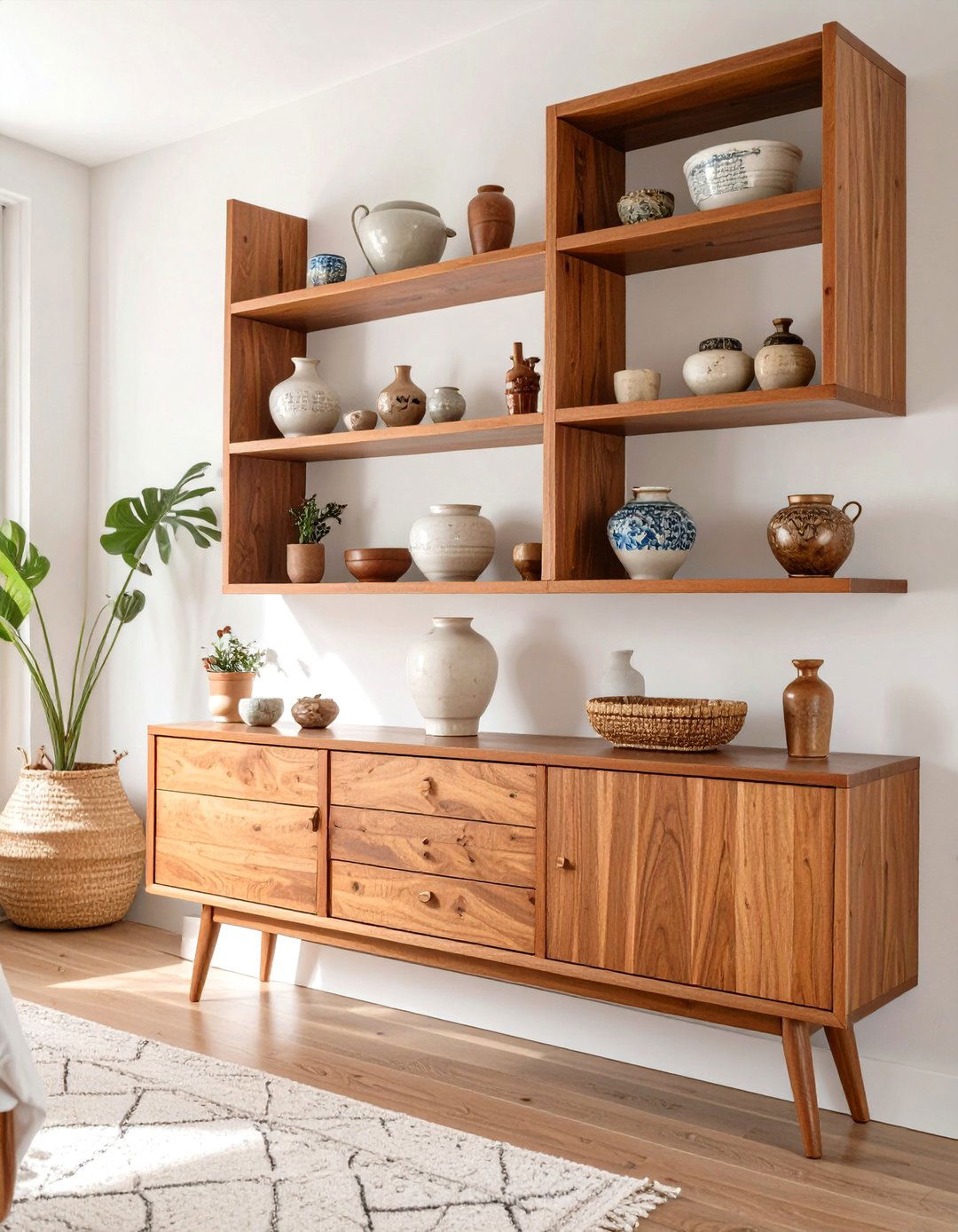 Mid Century Modern Wall Unit Bedroom Shelves - 30 bedroom shelf ideas