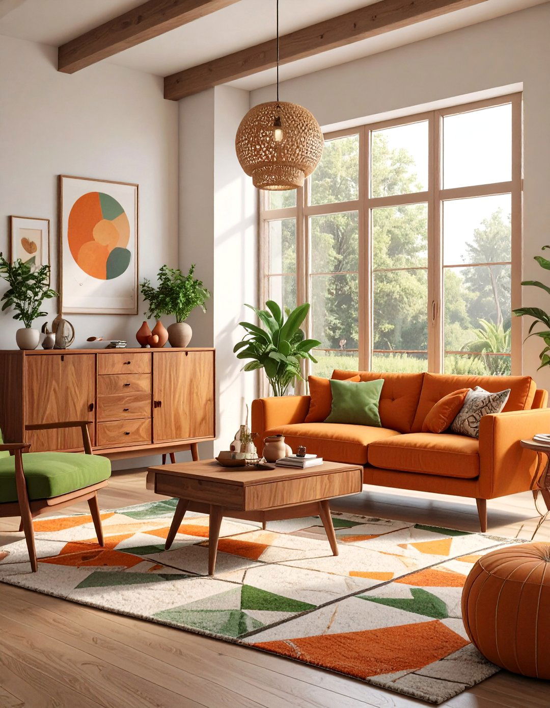 Mid Century Modern Walnut Living Room - 30 brown living room ideas