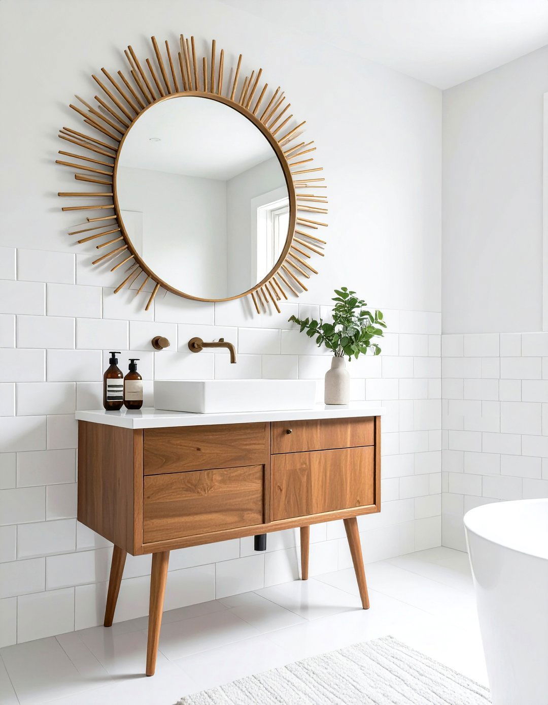 Mid Century Modern White Bathroom - 30 modern white bathroom ideas