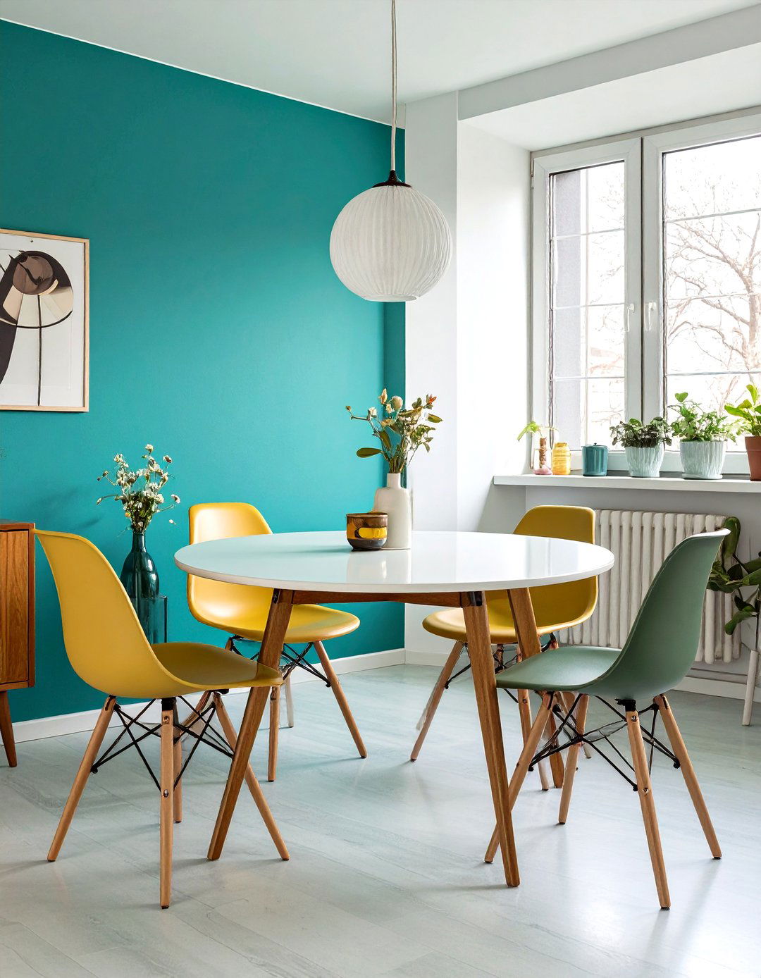 Mid Century Modern for a Compact Dining Area - 30 interior design styles for small spaces ideas