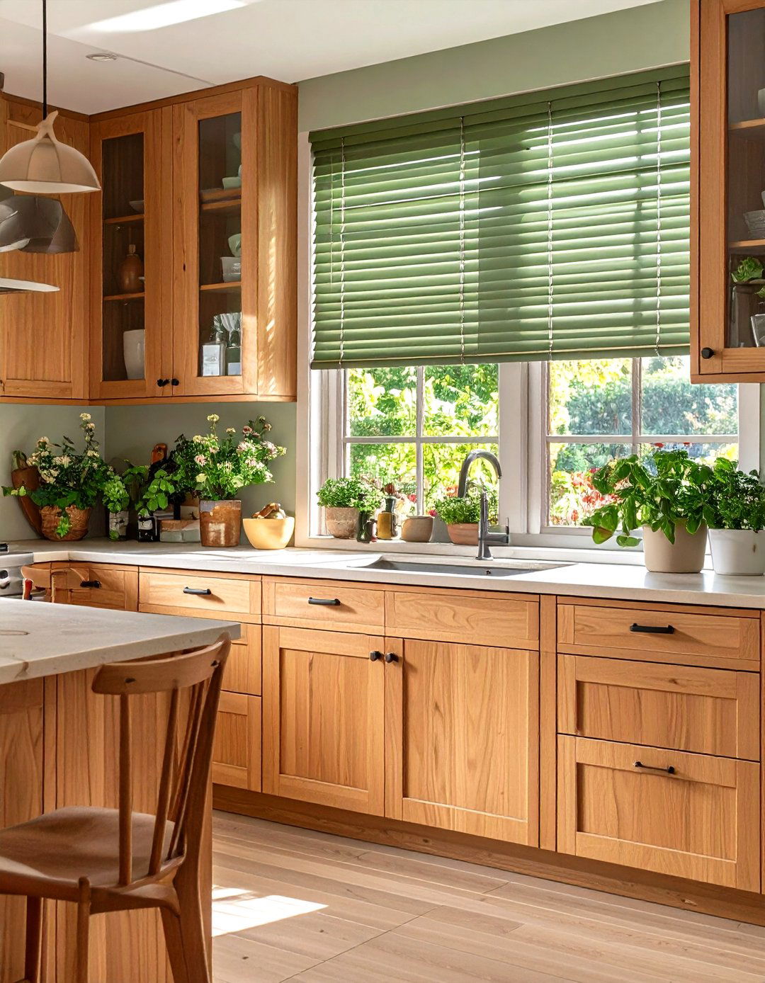Mid Century Modern with Vertical Blinds - 30 kitchen blinds ideas