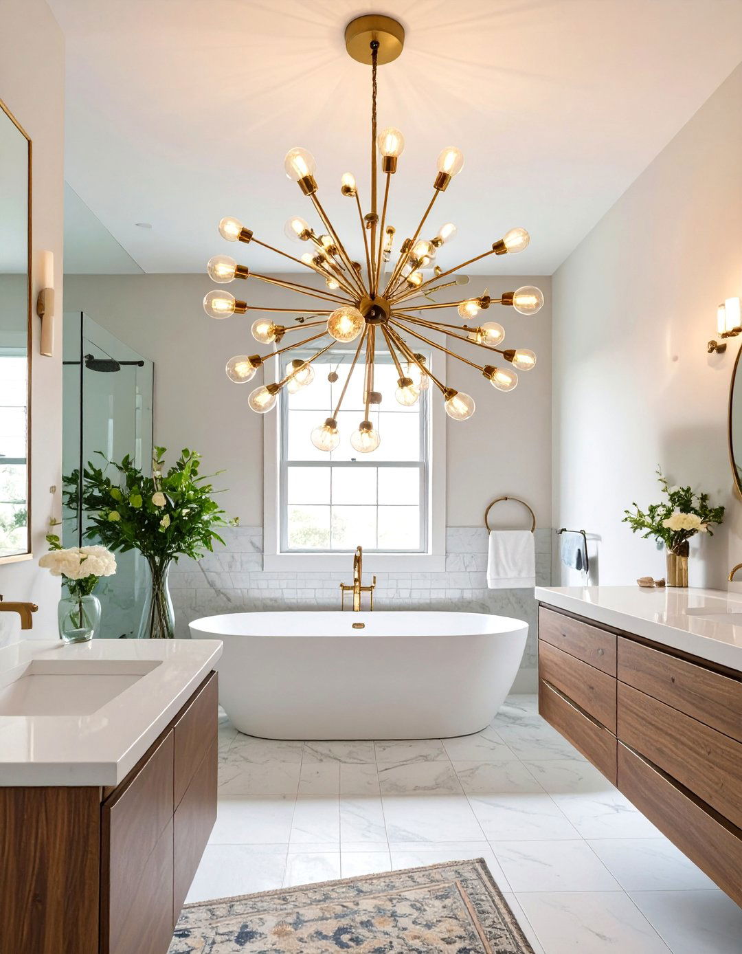 Mid Century Sputnik Chandelier - 30 bathroom lighting ideas