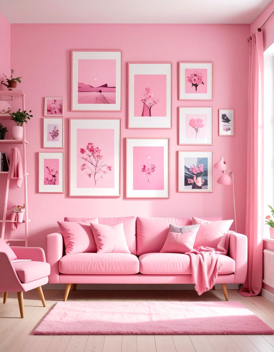 Millennial Pink Gallery Wall Frames - 30 pink dorm room ideas