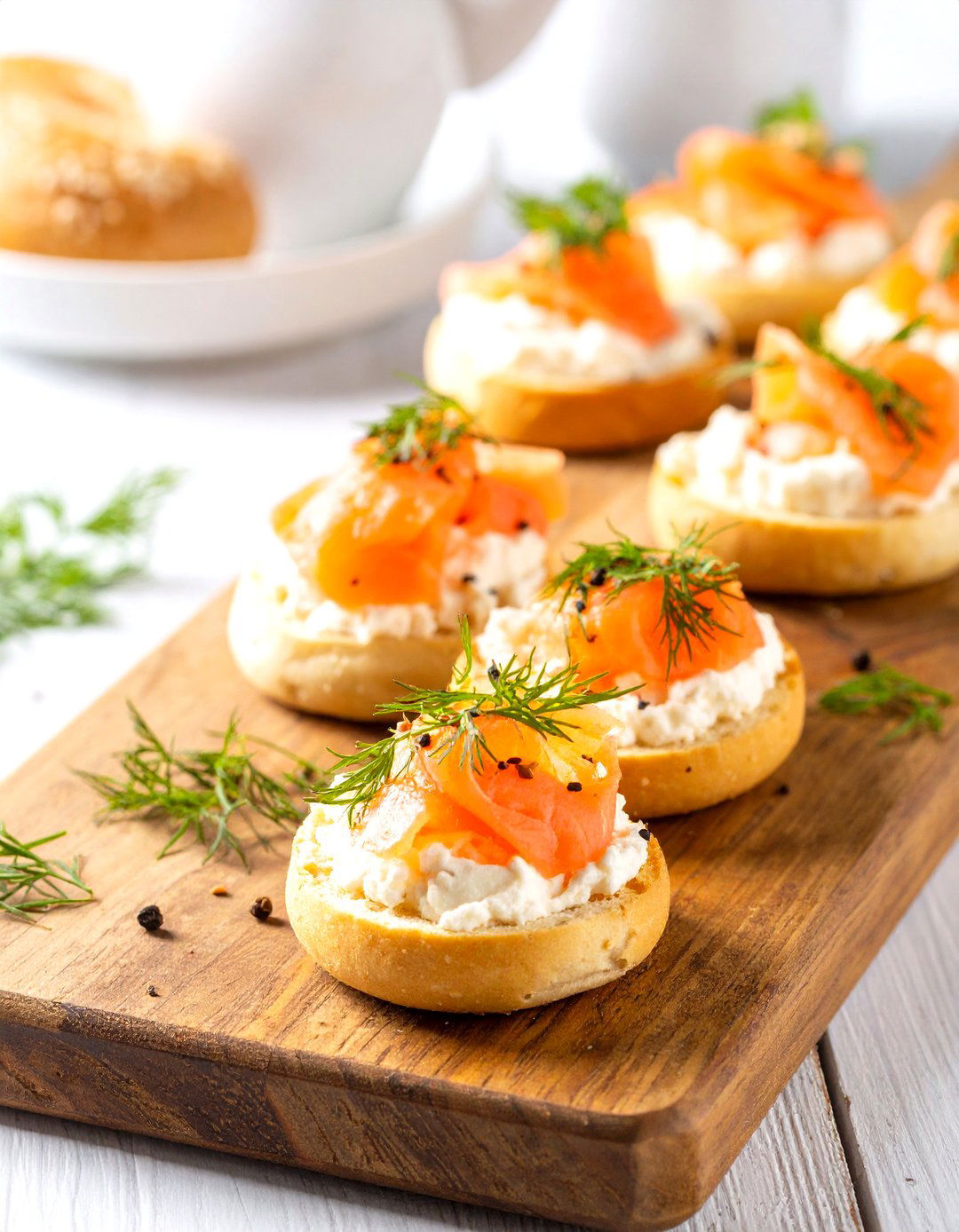 Mini Bagel Bites - 30 baby shower snack ideas