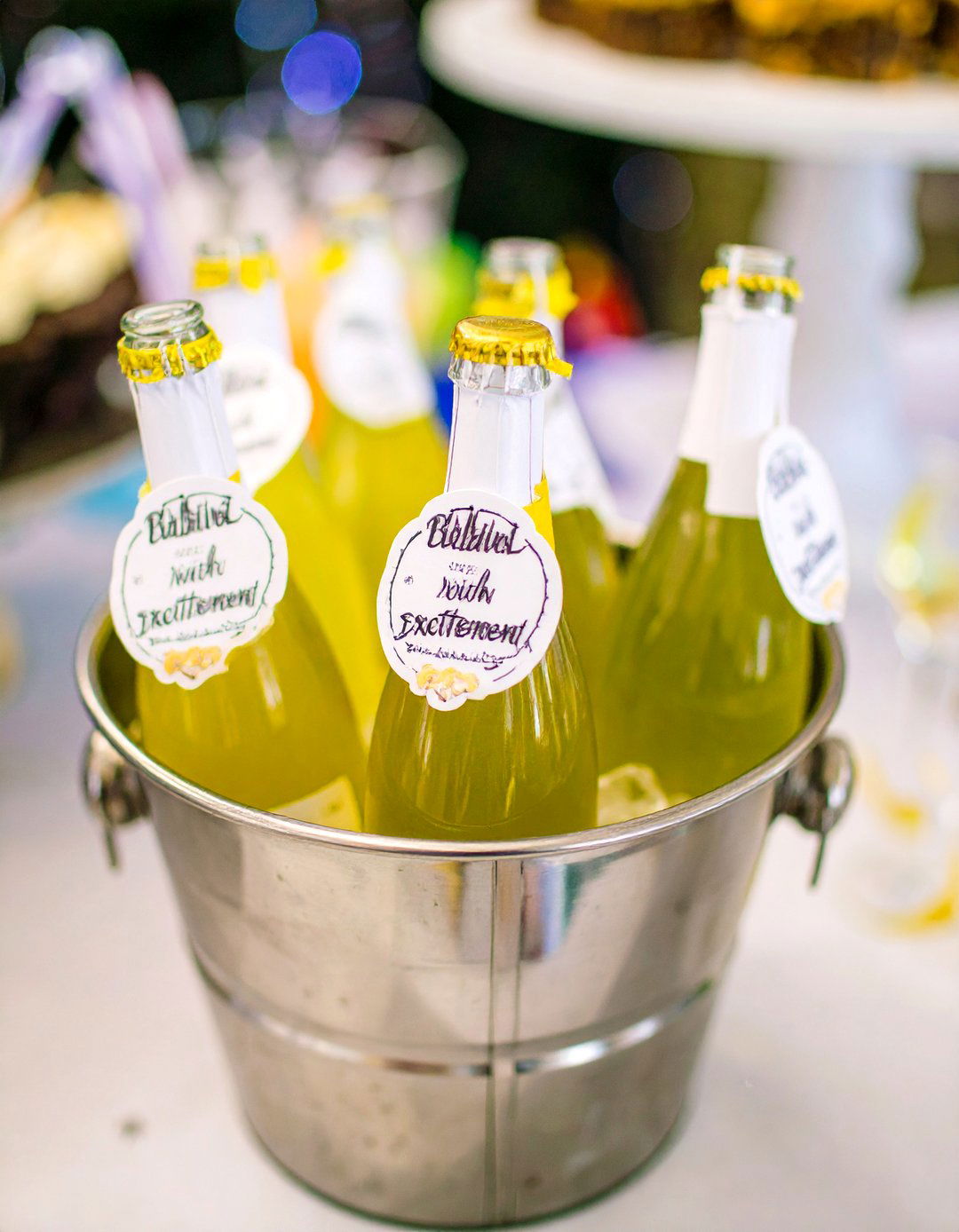 Mini Champagne Bottle Bubbles - 30 inexpensive baby shower favors ideas