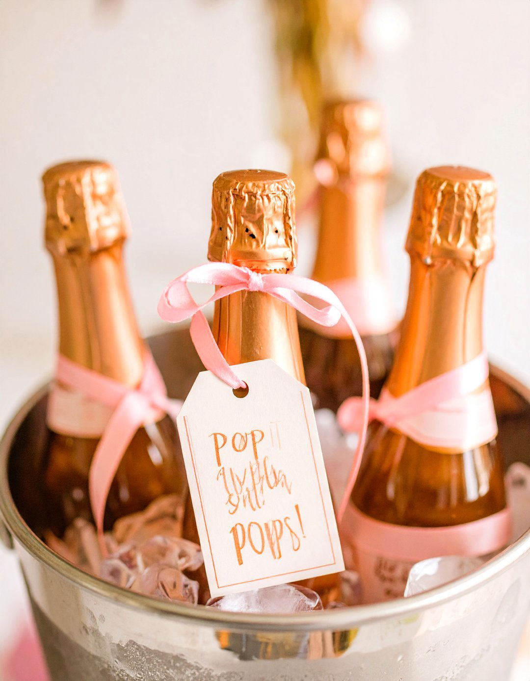 Mini Champagne Bottle Favors - 30 baby shower favor ideas
