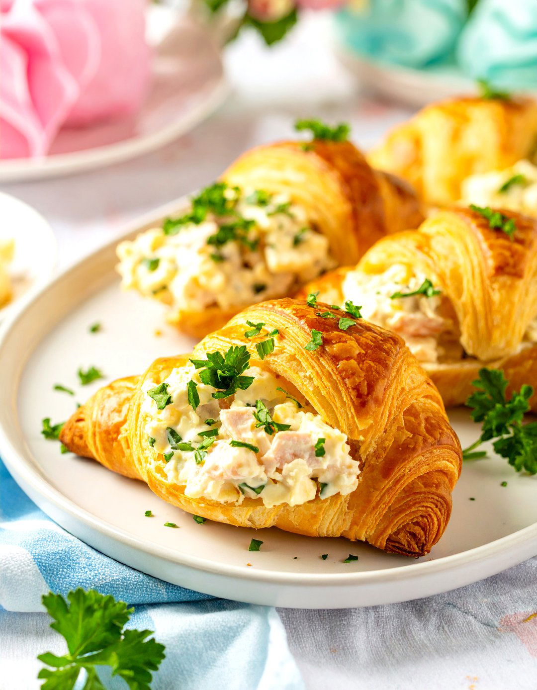 Mini Chicken Salad Croissants - 30 baby shower snack ideas