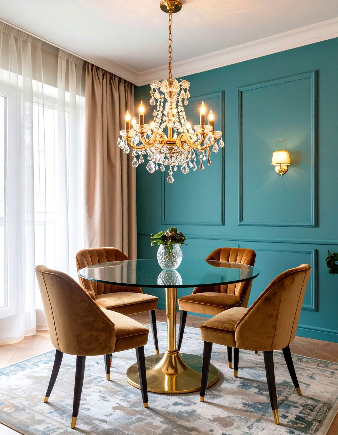 Mini Crystal Chandelier - 30 small dining room lighting ideas