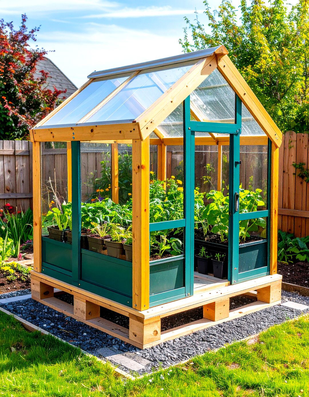 Mini Pallet Greenhouse - 30 pallet garden ideas