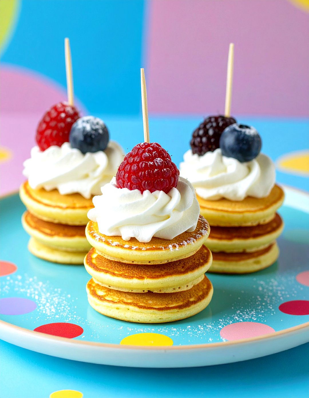 Mini Pancake Stacks - 30 baby shower brunch food ideas