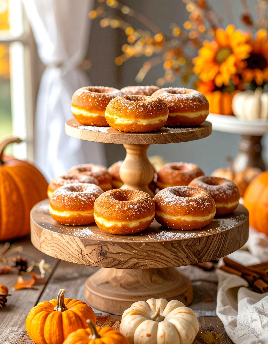 Mini Pumpkin Spice Donuts - 30 fall baby shower food ideas