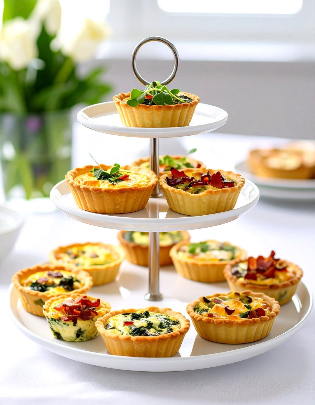 Mini Quiche Assortment Brunch - 30 baby shower brunch food ideas