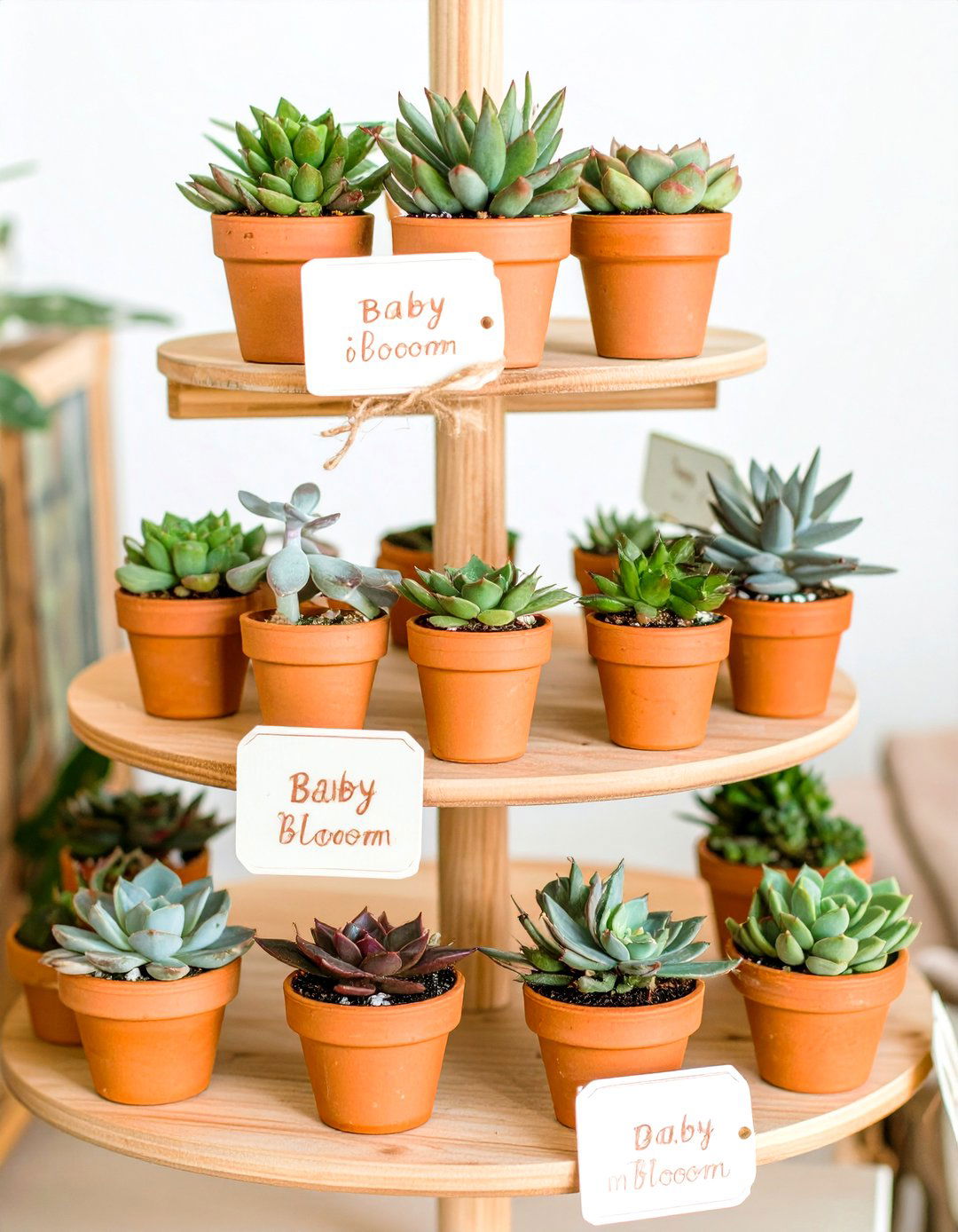 Miniature Succulent Pots - 30 baby shower favors ideas