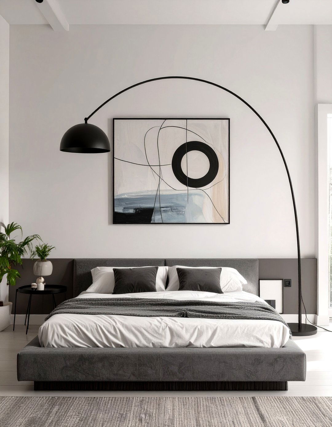 Minimalist Arc Floor Lamp for Bedroom - 30 floor lamps for bedroom ideas