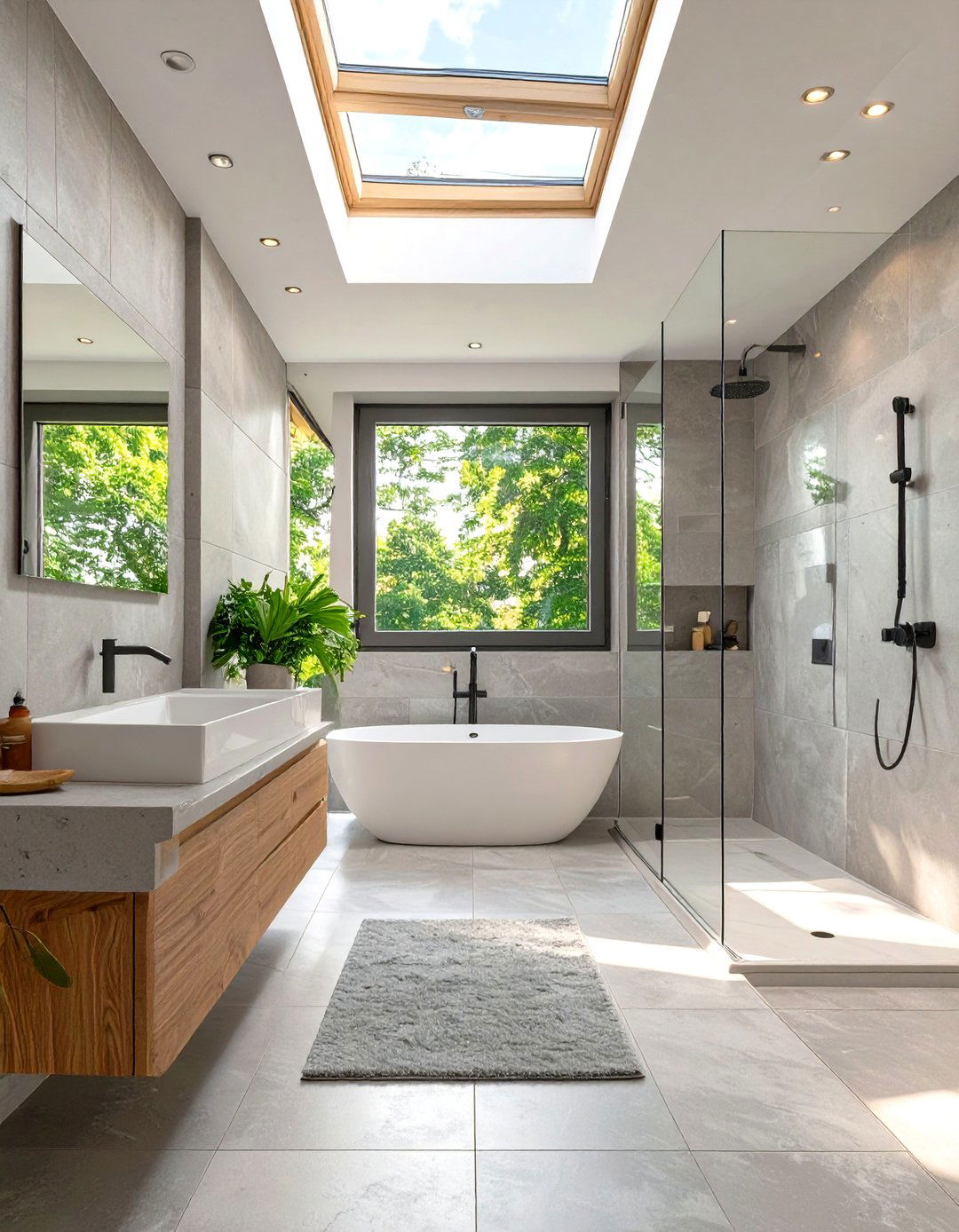 Minimalist Bathroom with a Clerestory Window - 30 interior design with natural light ideas
