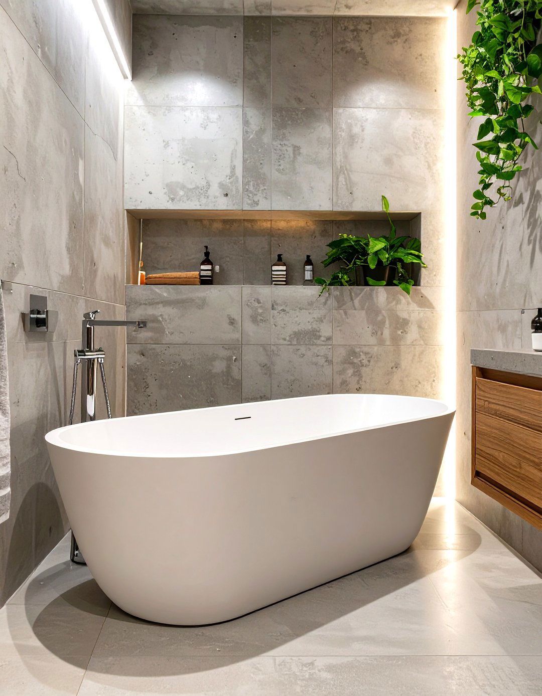 Minimalist Bathroom with a Simple Tub - 30 small bathroom ideas with tub