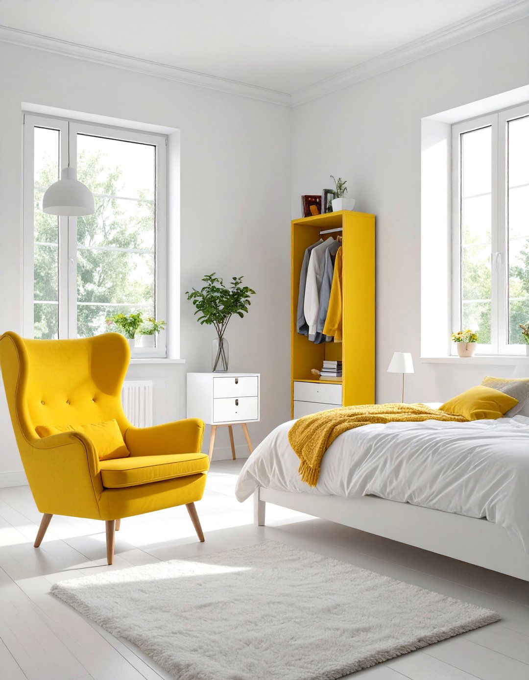 Minimalist Bedroom with a Pop of Color - 30 teenage bedroom ideas