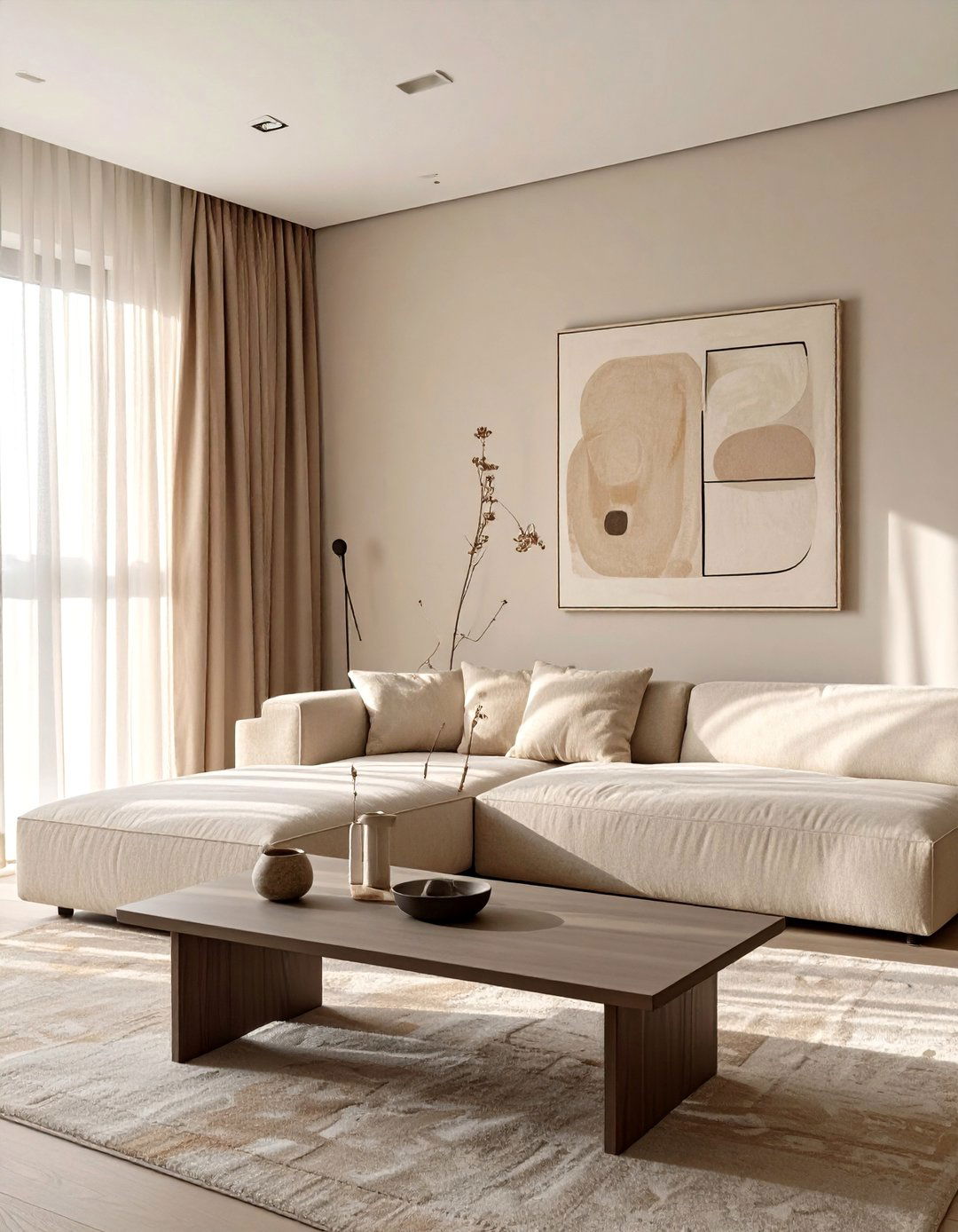 Minimalist Beige Living Room - 30 beige living room ideas