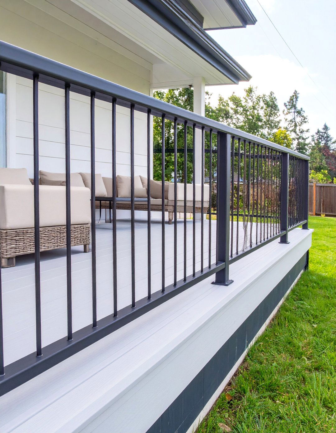 Minimalist Black Metal Railing - 30 black deck railing ideas