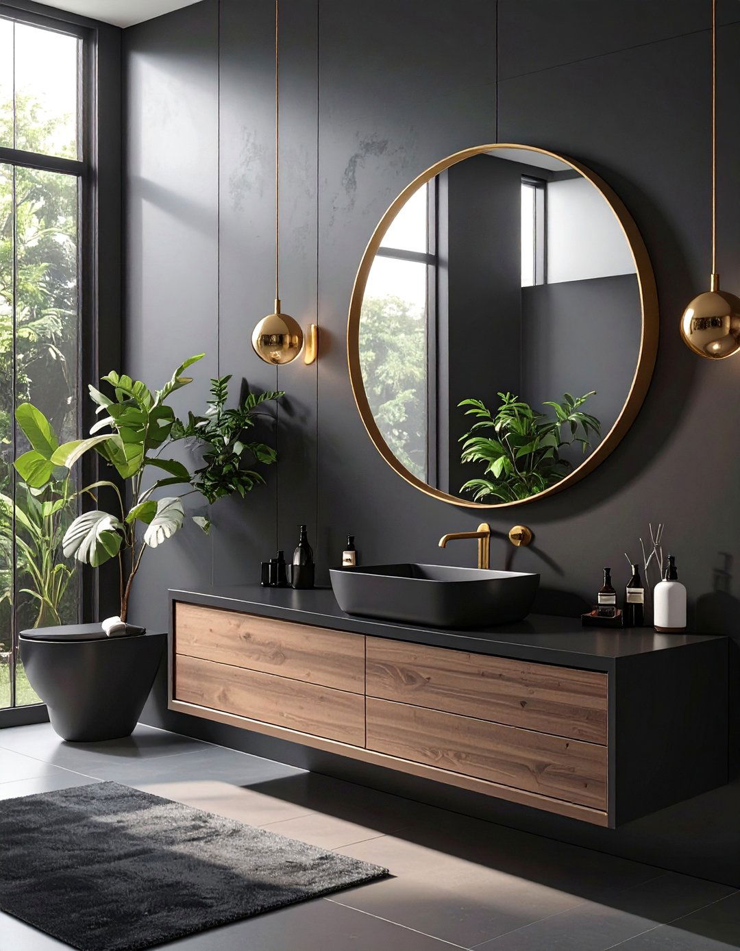 Minimalist Black and Gold Bathroom - 30 black and gold bathroom ideas