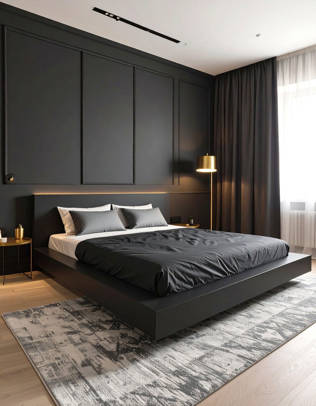 Minimalist Black and Gold Bedroom - 30 black and gold bedroom ideas