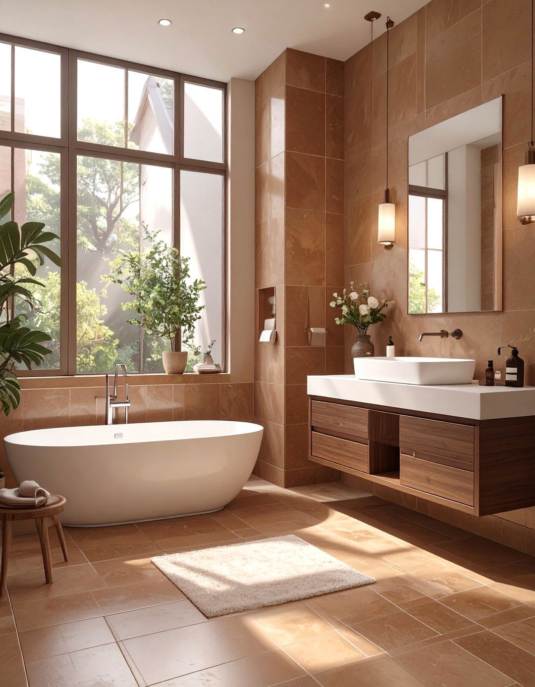 Minimalist Brown Bathroom - 30 brown bathroom ideas