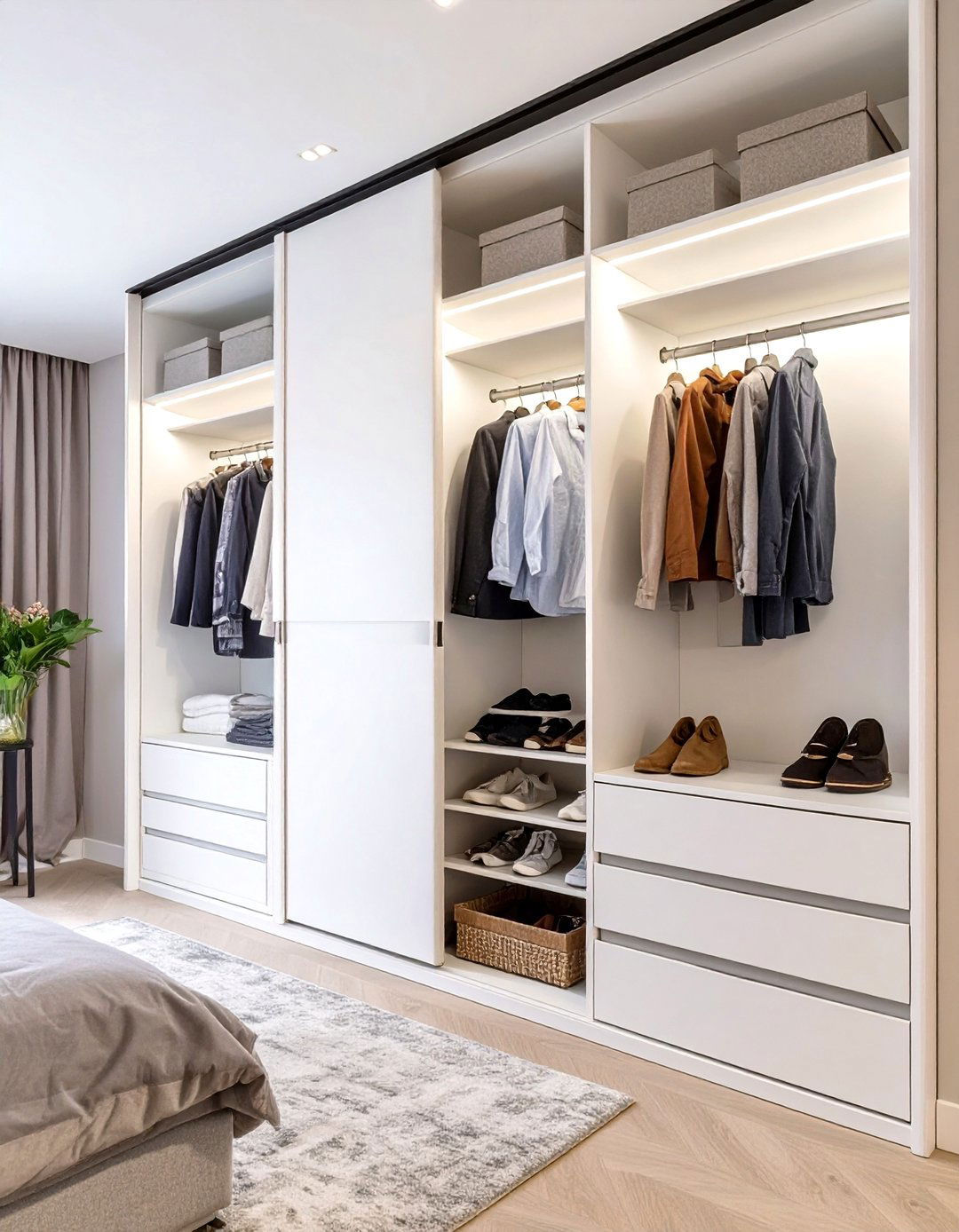 Minimalist Built In Wardrobe with Clean Lines - 30 modern wardrobe design ideas