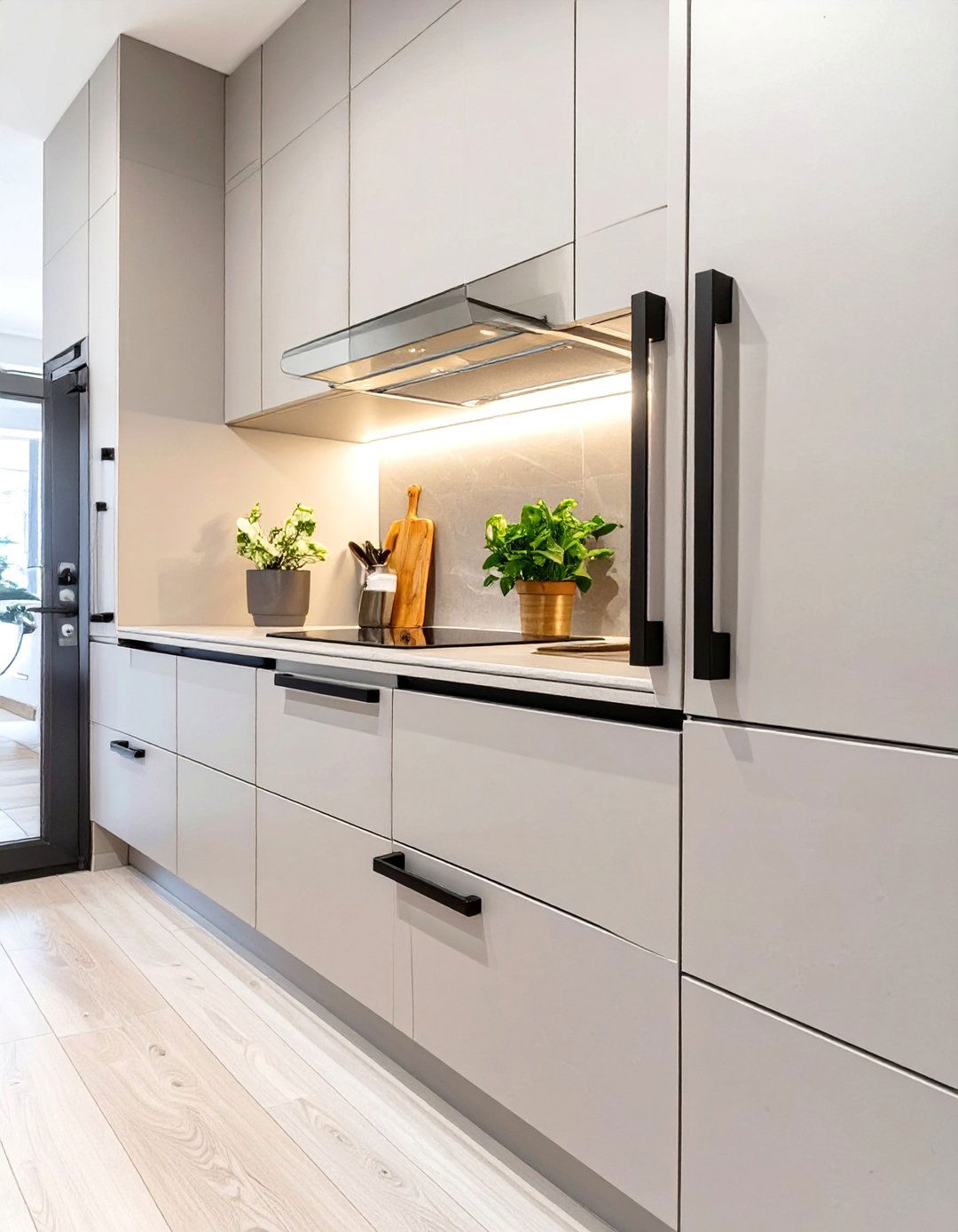 Minimalist Cabinet Hardware - 30 very small kitchen ideas