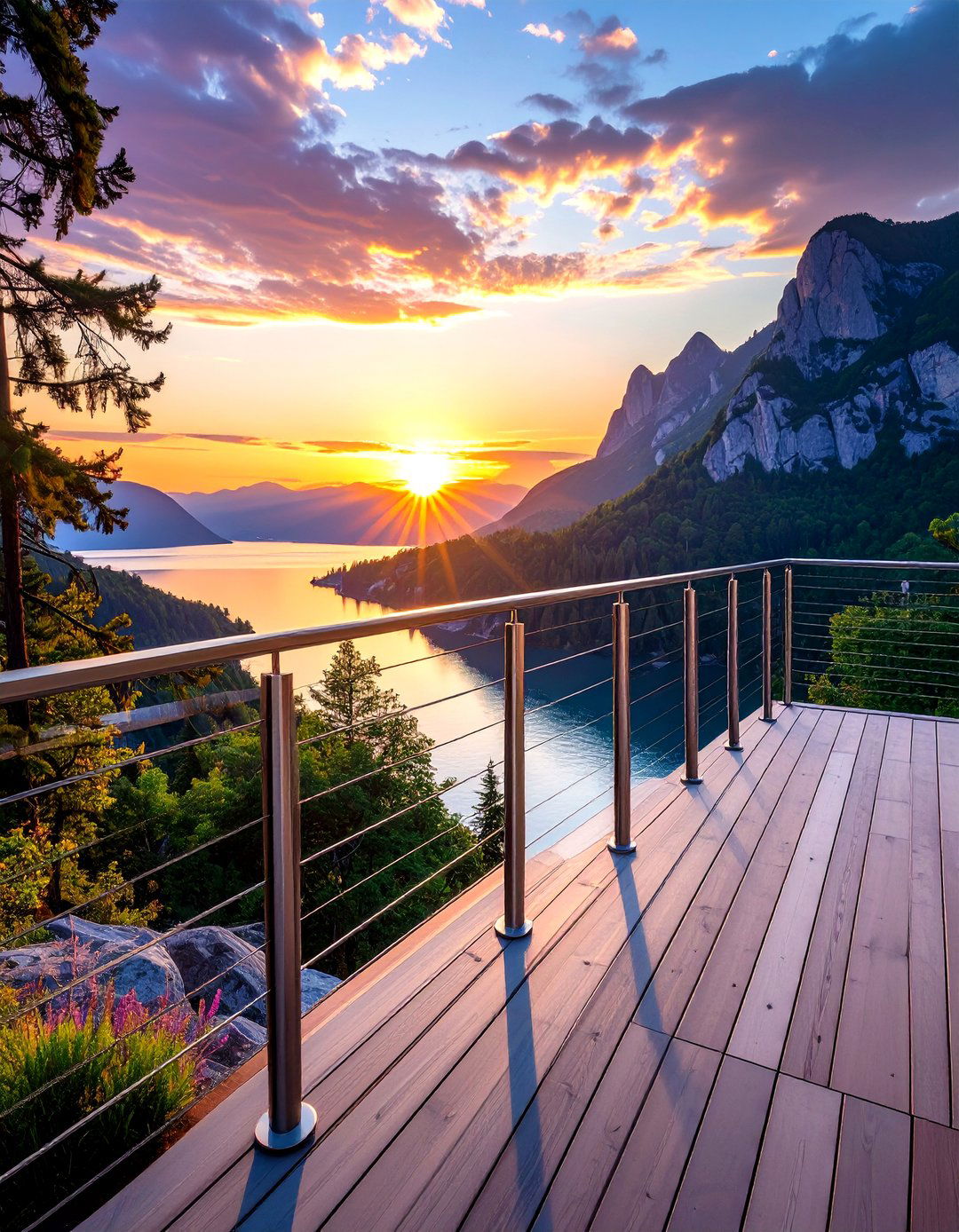 Minimalist Cable Deck Handrail - 30 deck handrail ideas