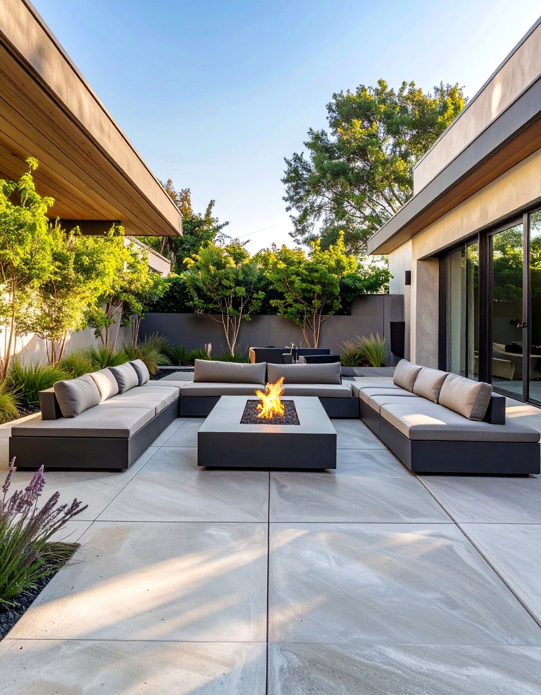 Minimalist Cement Patio with Clean Lines - 30 cement patio ideas