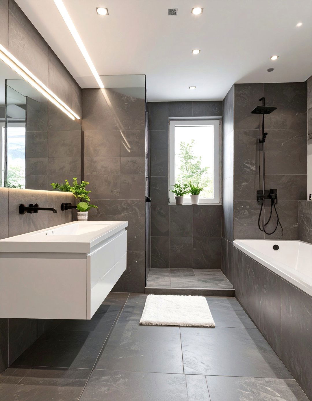 Minimalist Charcoal Gray Bathroom - 30 bathroom colors ideas