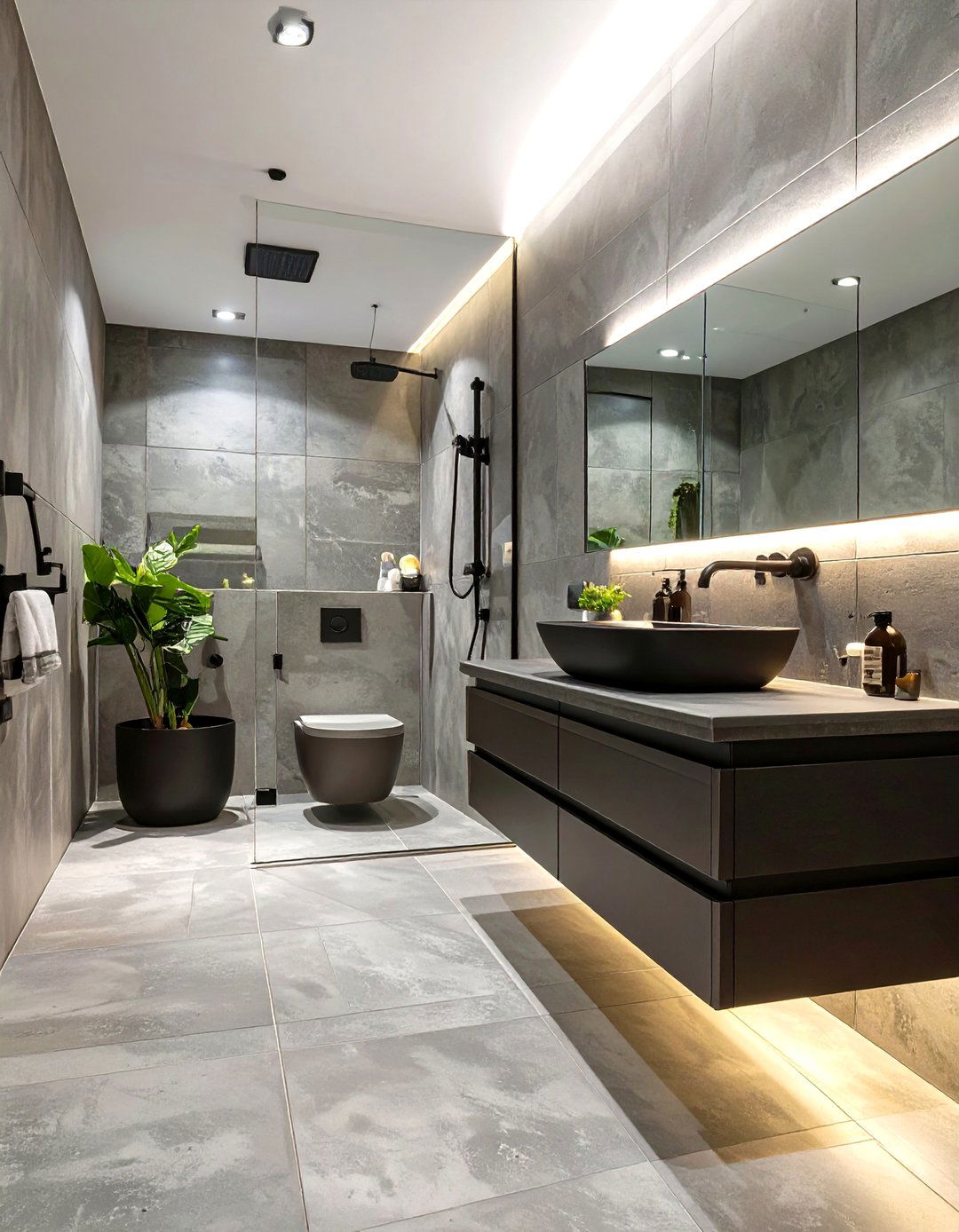 Minimalist Concrete Bathroom Tile Floor - 30 bathroom tile floor ideas