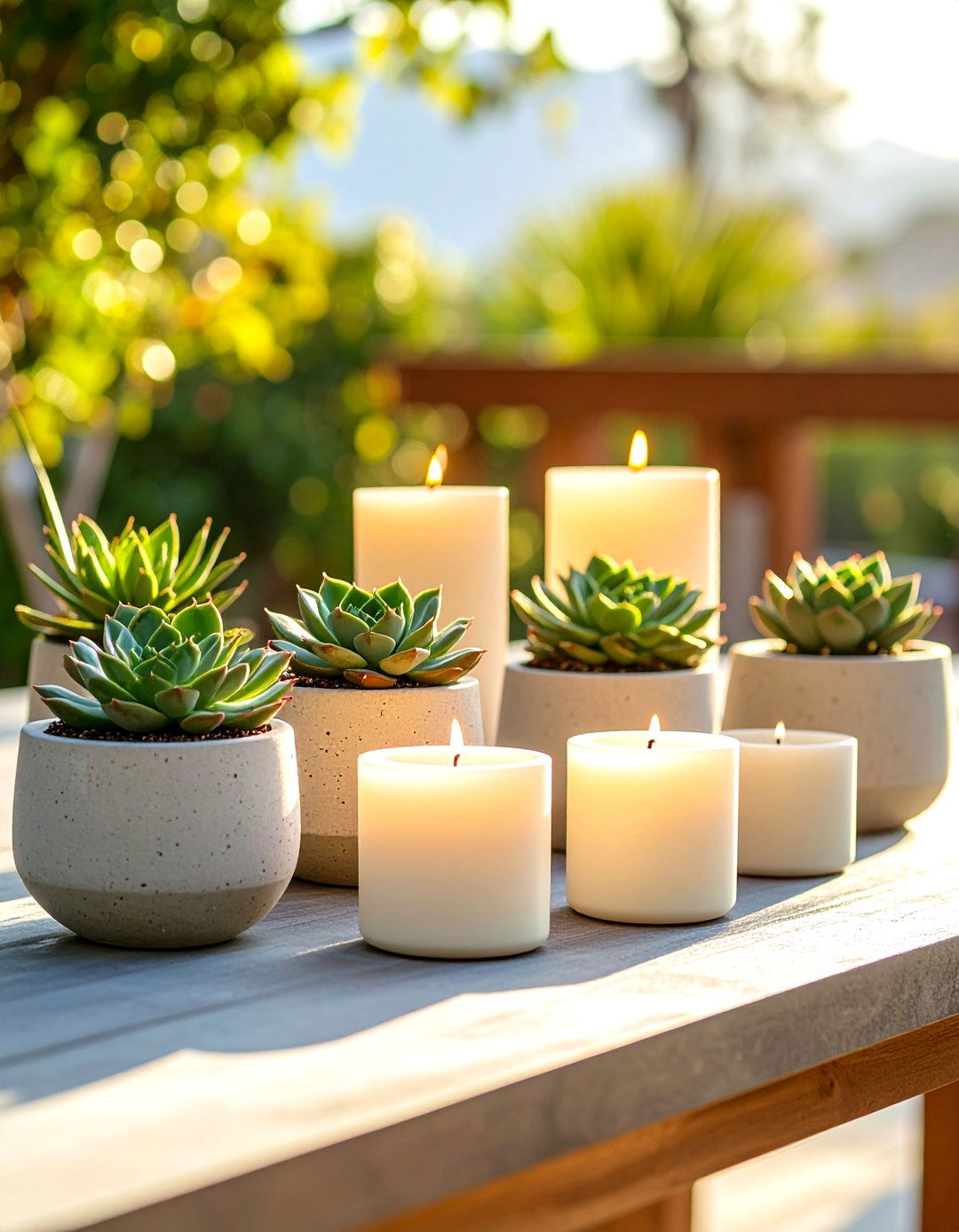 Minimalist Concrete Decor Accents - 30 outdoor table decor ideas