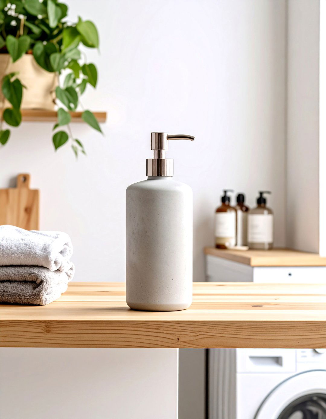 Minimalist Concrete Dispenser - 30 liquid laundry detergent dispenser ideas