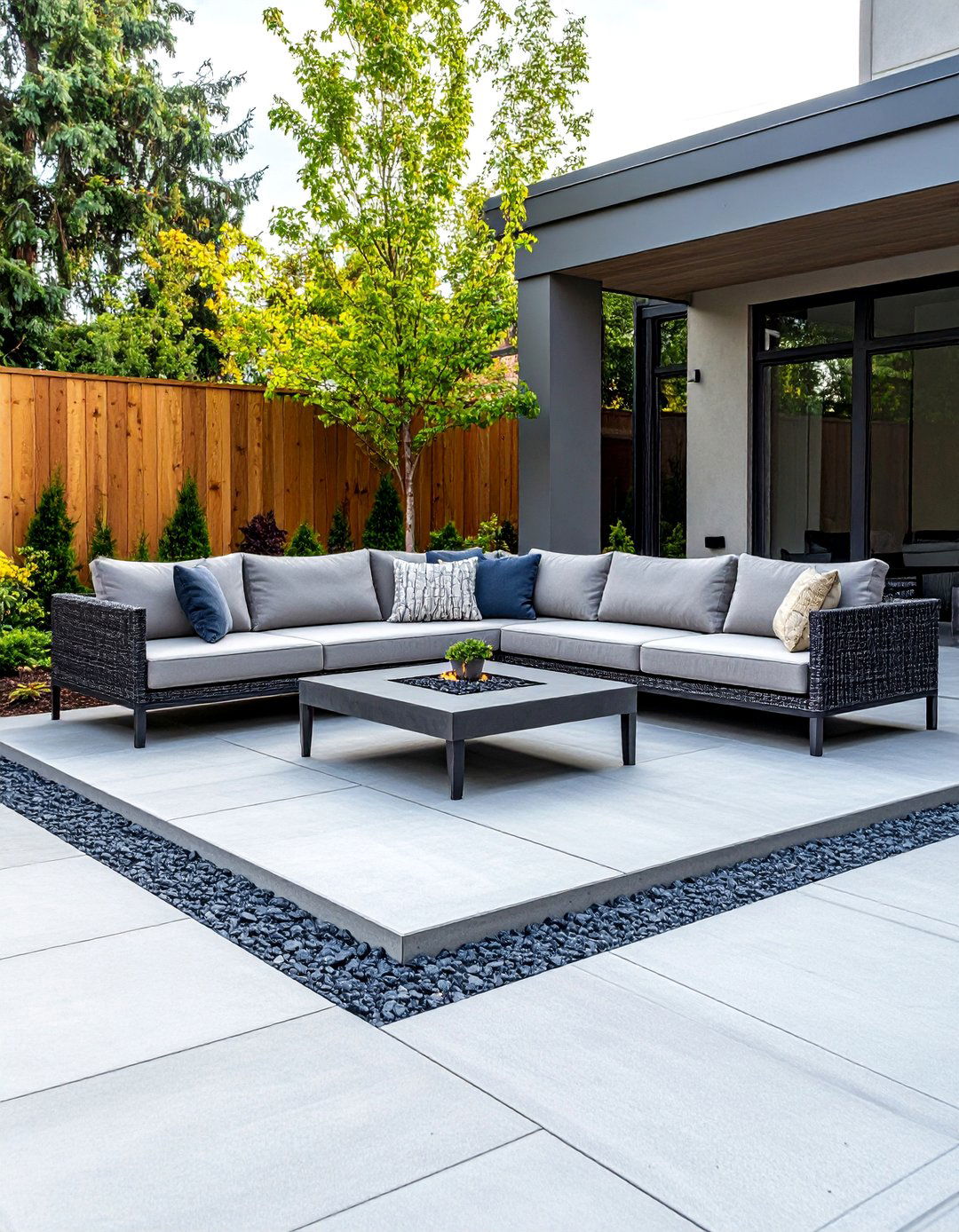 Minimalist Concrete Patio with Clean Lines - 30 backyard concrete patio ideas