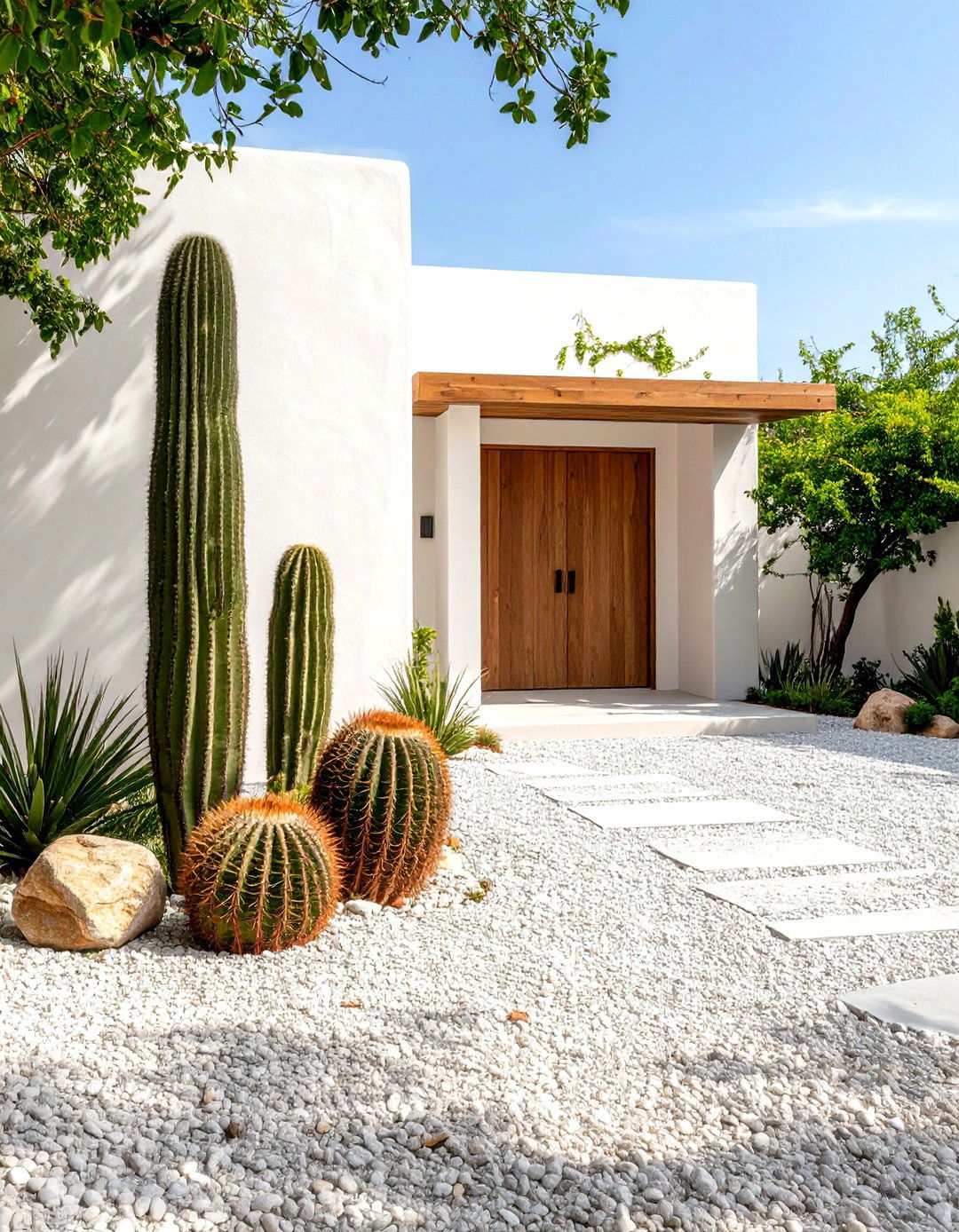 Minimalist Desert Modern Garden - 30 front yard cactus garden ideas