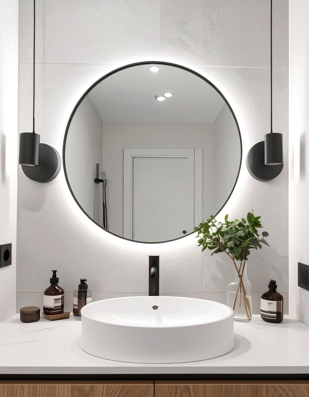 Minimalist Disc Sconce Bathroom Lighting - 30 bathroom lighting ideas over mirror