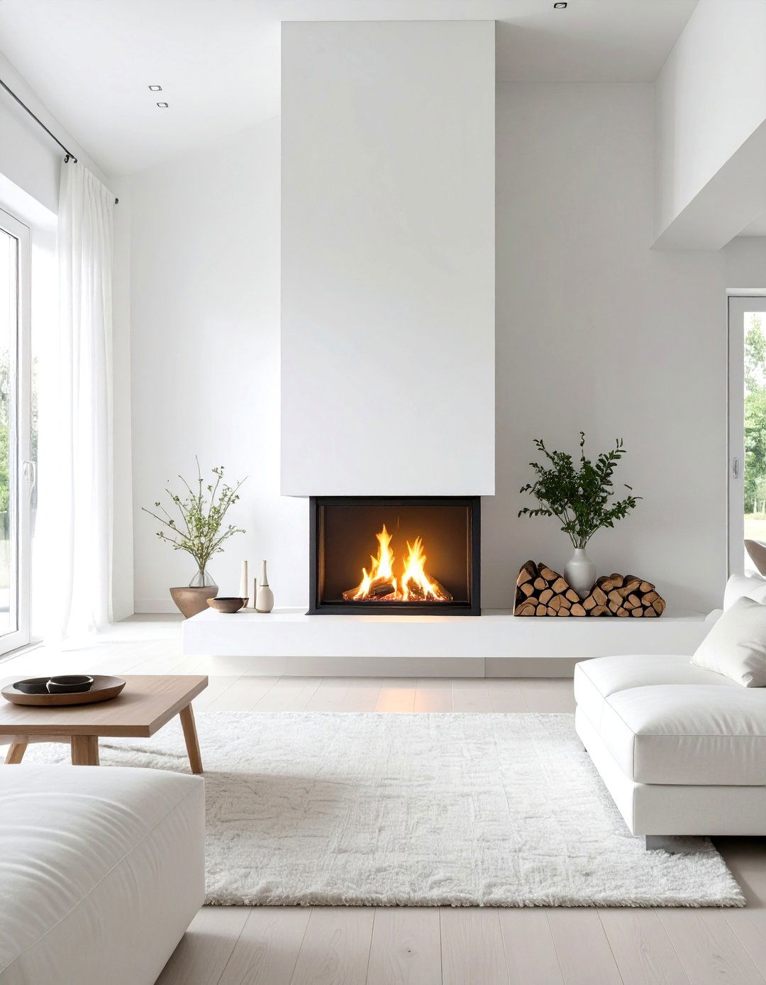Minimalist Fireplace Design - 30 scandinavian design living room ideas
