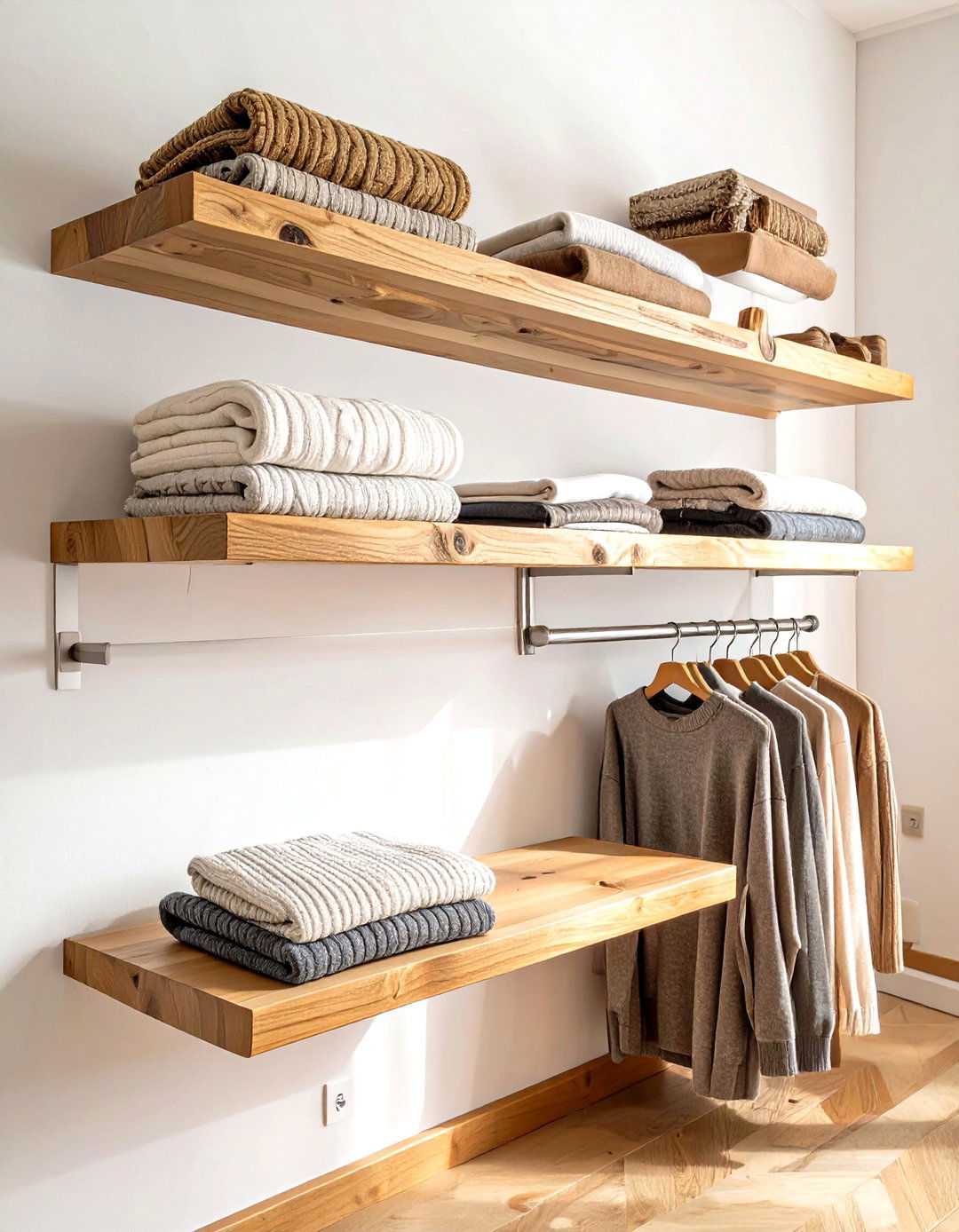 Minimalist Floating Closet Shelves - 30 closet shelf ideas