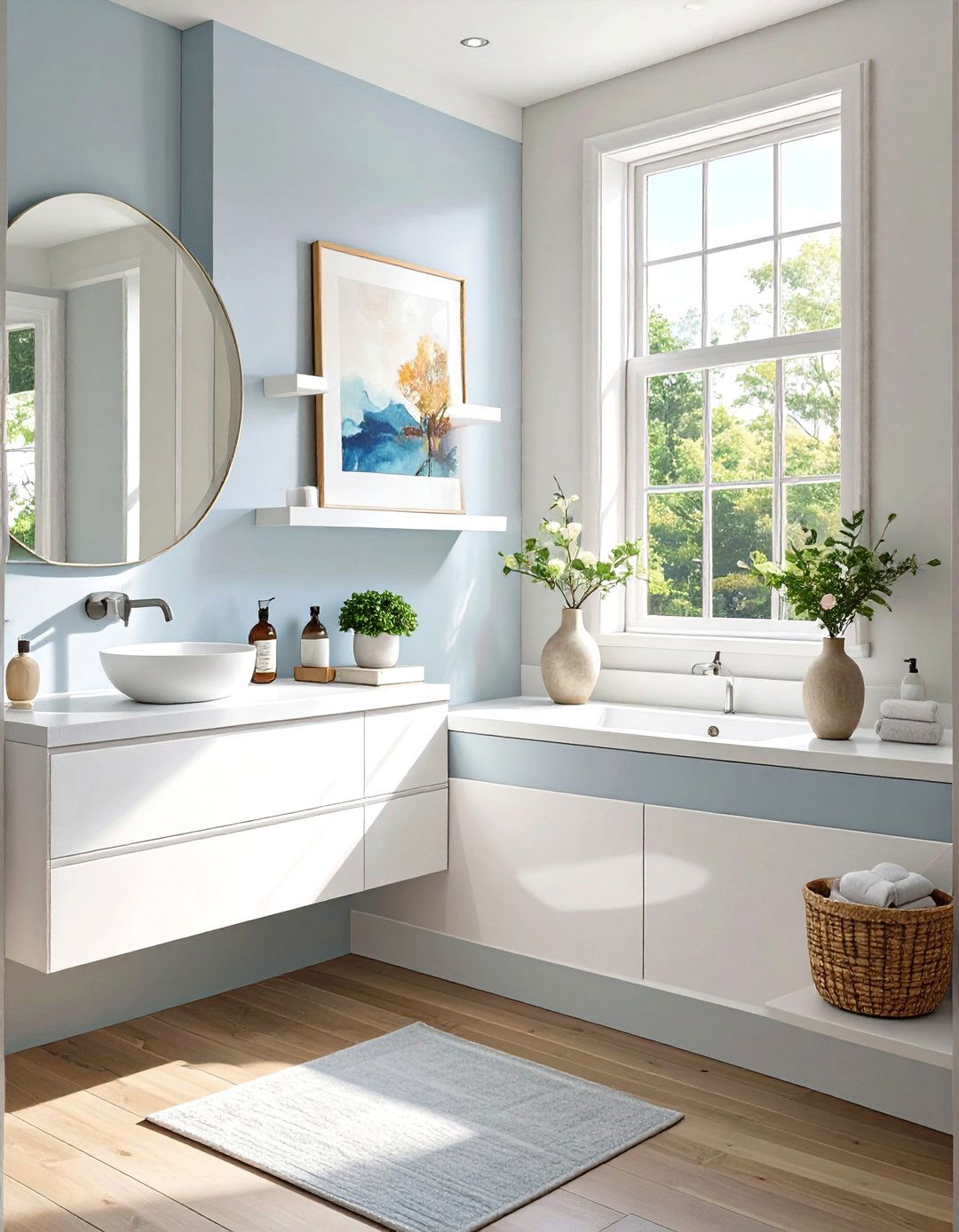 Minimalist Floating Ledge Shelf - 30 floating shelves bathroom ideas