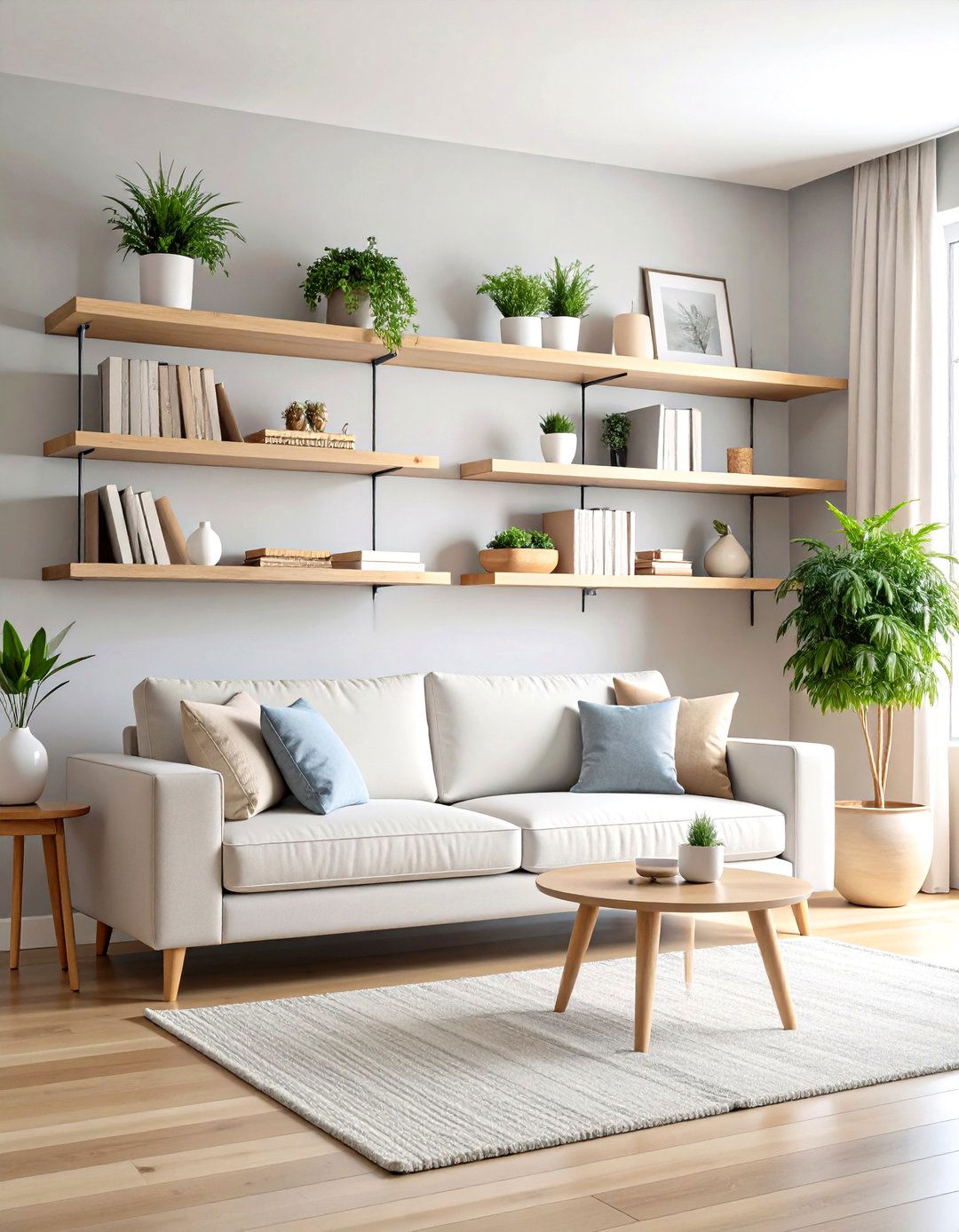 Minimalist Floating Living Room Shelves - 30 living room shelf ideas