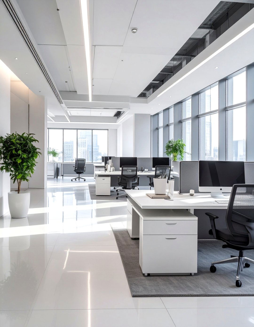 Minimalist Focus Office Hub - 30 commercial office interior design ideas