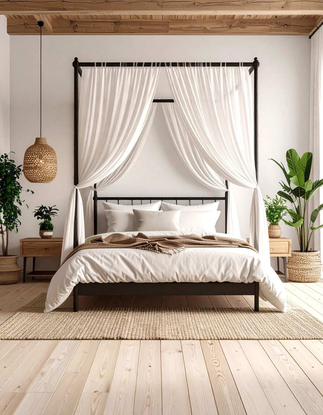 Minimalist Four Poster Canopy Bed - 30 romantic modern luxury master bedroom designs