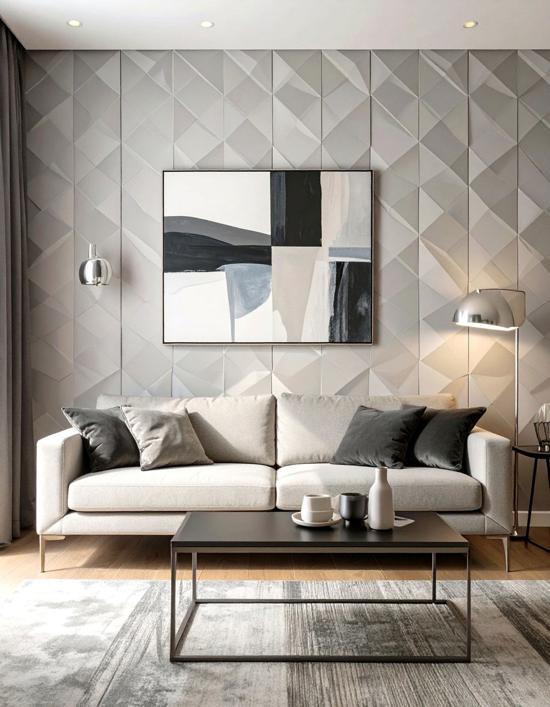 Minimalist Geometric Living Room Wallpaper - 30 classy wallpaper designs for living room