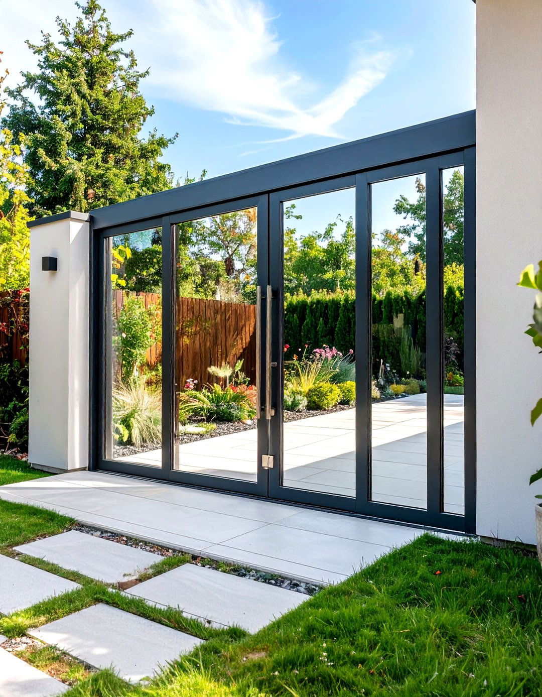 Minimalist Glass Garden Gate - 30 garden gate ideas