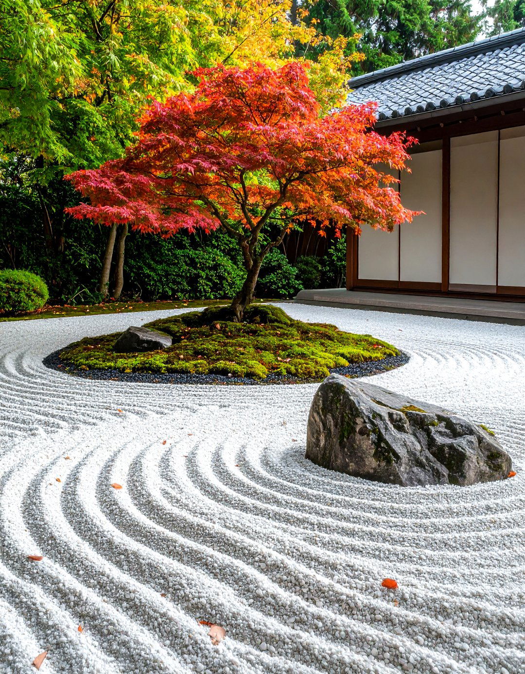 Minimalist Gravel and Mulch Zen Garden - 30 front yard mulch ideas