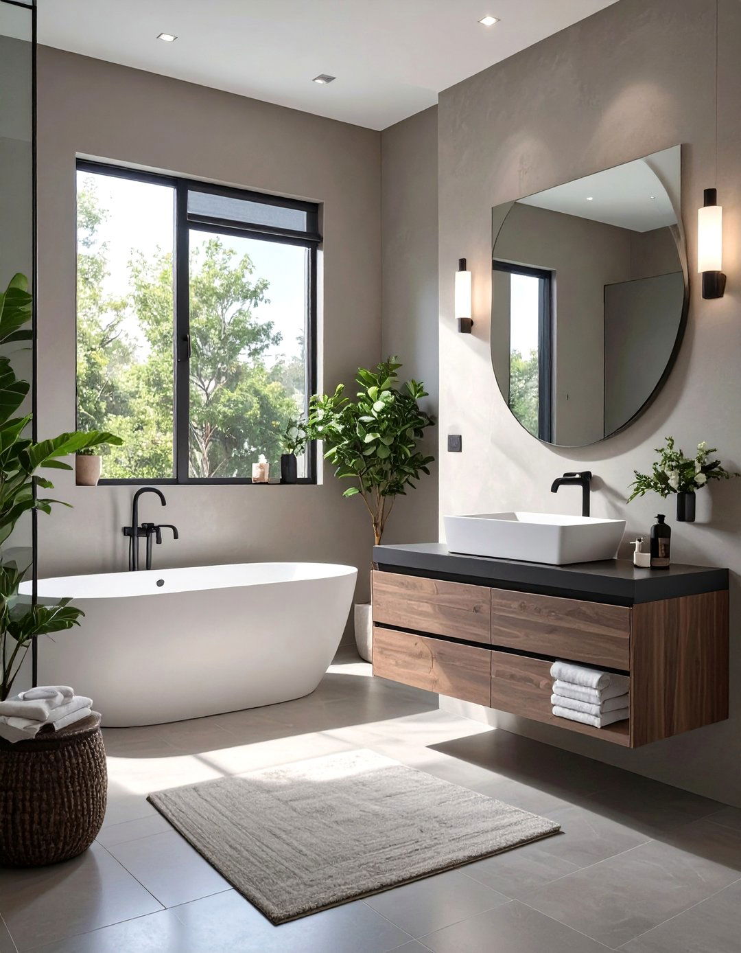 Minimalist Greige Bathroom - 30 bathroom painting ideas