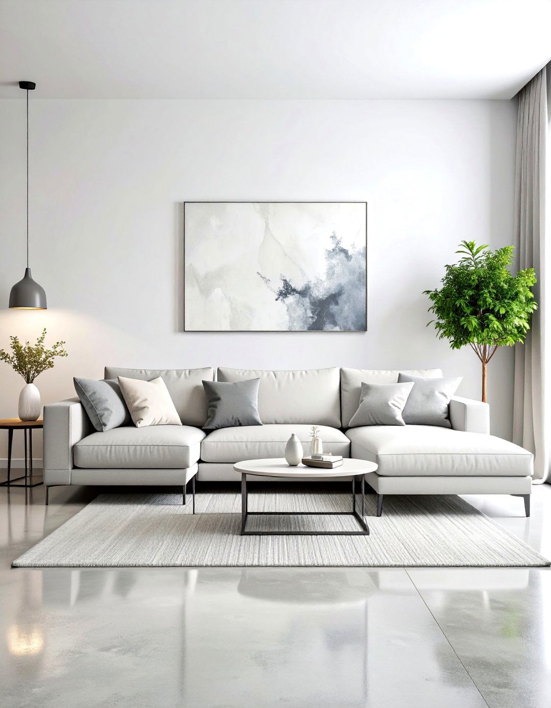 Minimalist Grey and White Living Room - 30 grey and white living room ideas